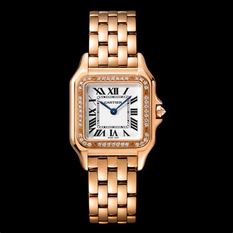 cartier rose gold watch with diamonds|rose gold cartier watch women's.